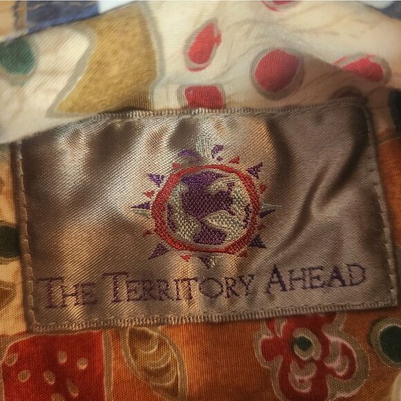 Vtg90s The Territory Ahead M 100% Cotton Abstract PrintPocket ButtonUpMen Shirt - Picture 2 of 11